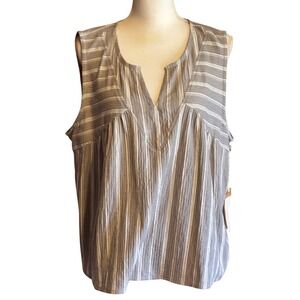 Escape by Habitat Grey White Striped Top XL, relaxed, everyday, travel, weekend